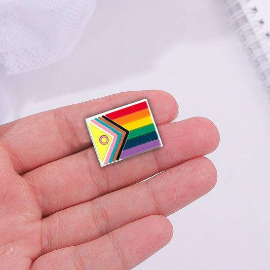 New Progress Pride Flag Silicone Pins | Intersex-Inclusive