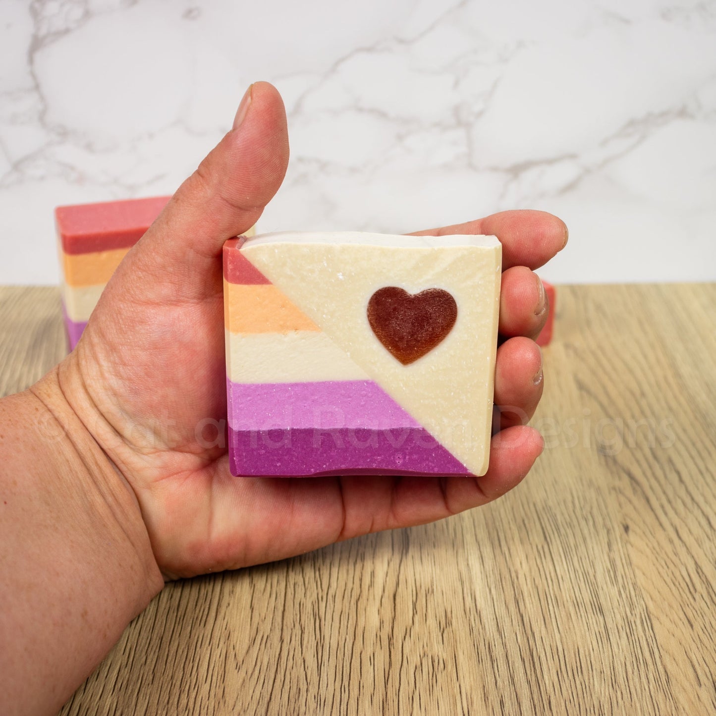Uhaulin (lesbian pride flag) soap