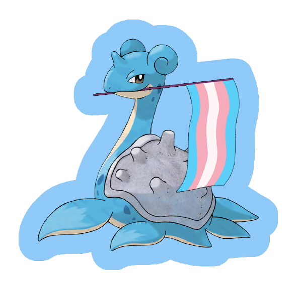 Lapras Pokemon Transgender Pride Sticker