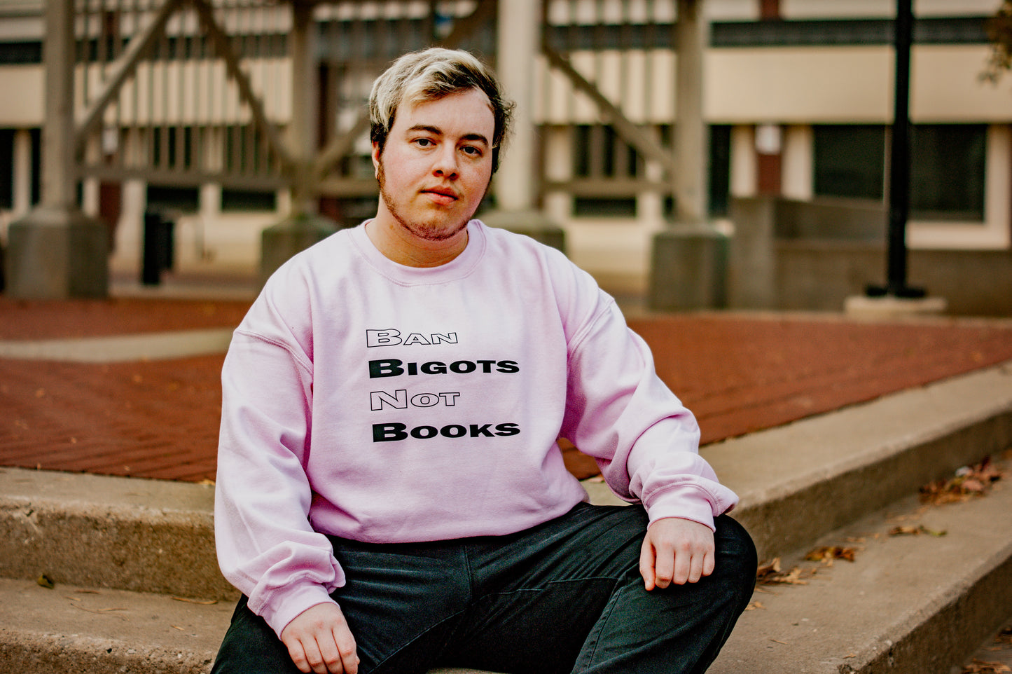 Ban Bigots Not Books Crewneck Sweater | XS - 3XL | Light Blue or Pink