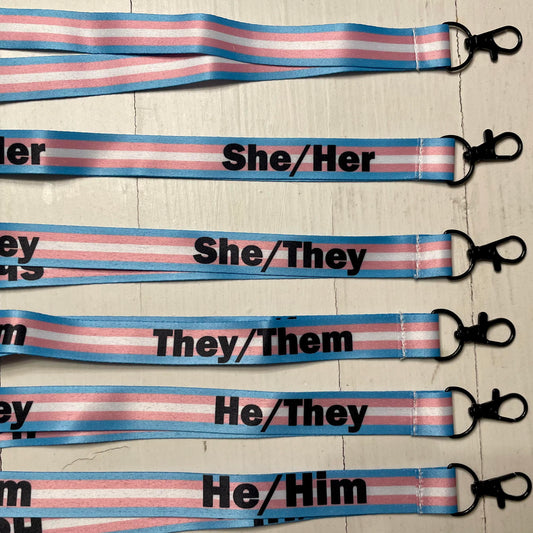 Transgender Pride Pronoun Lanyard