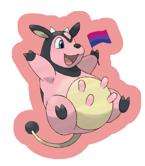 Miltank Pokemon Bisexual Pride Sticker