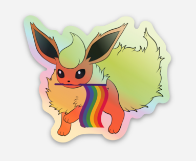 Flareon Pokemon Pride Holographic Sticker