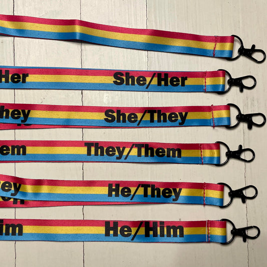 Pansexual Pride Pronoun Lanyard