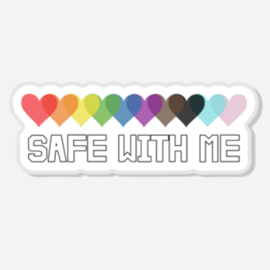 Safe With Me Acrylic Magnetic Pin