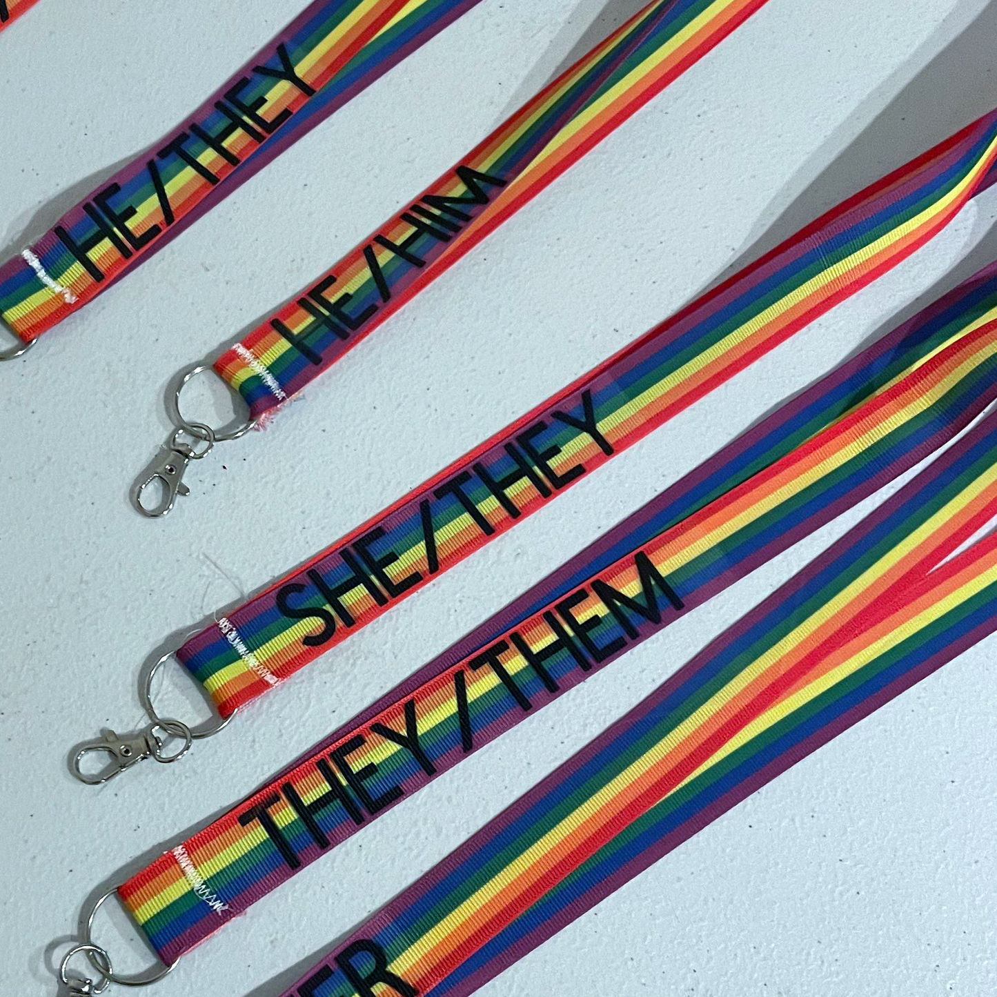 Lesbian Pride Pronoun Lanyard