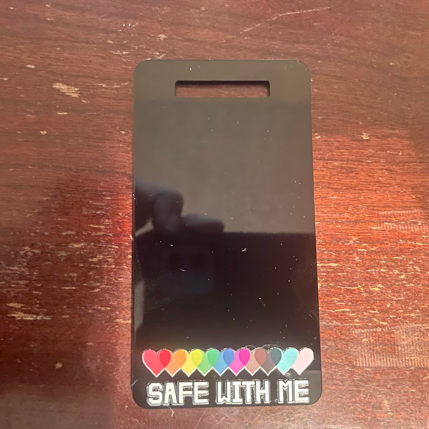 Safe With Me Badge Buddy | Horizontal and Vertical | Acrylic