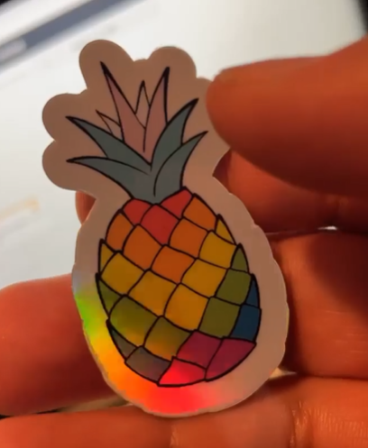 Holographic Prideapple Sticker