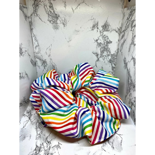 Pinwheel Rainbow Pride Scrunchie