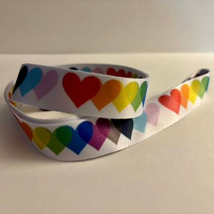 Safe Space Pride Hearts Lanyard