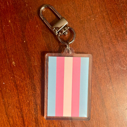 Transgender Pride Flag Keychain