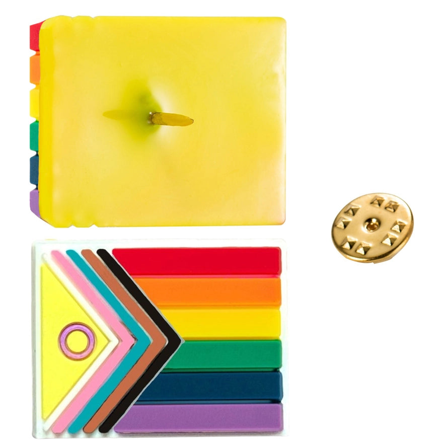 New Progress Pride Flag Silicone Pins | Intersex-Inclusive