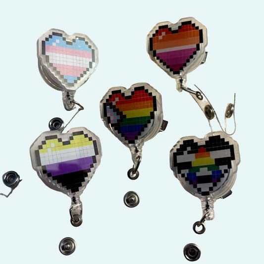 Pride Pixel Heart Badge Reel | PREORDER