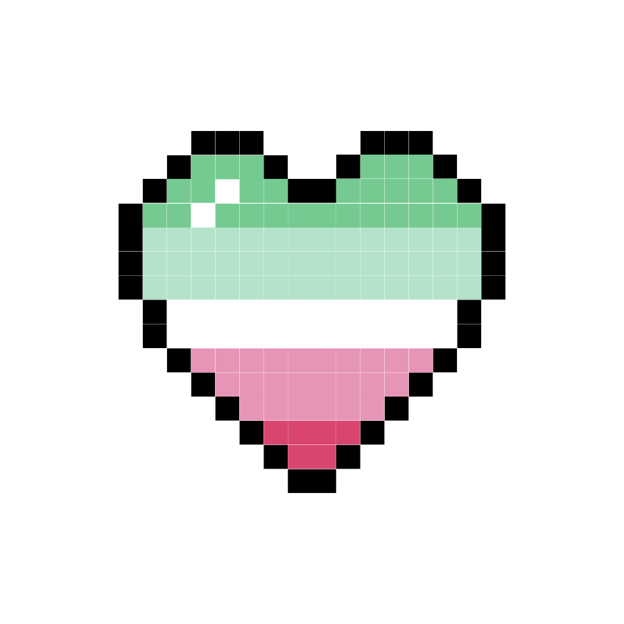 Abrosexual Pixel Heart Sticker
