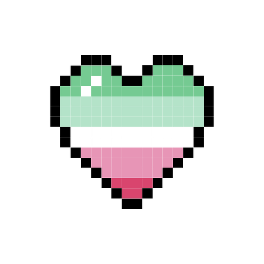 Abrosexual Pixel Heart Sticker