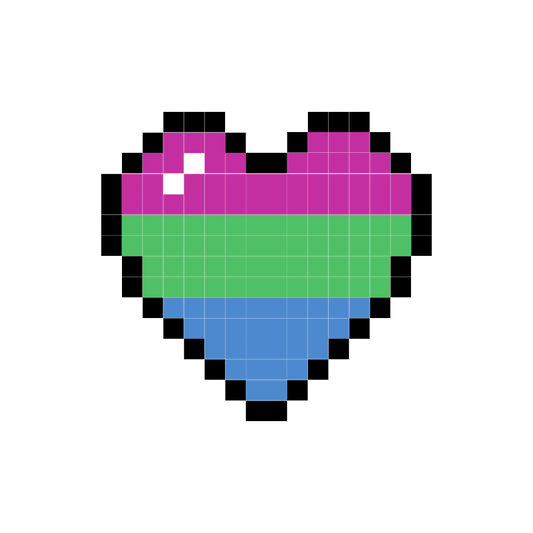 Polysexual Pixel Heart Sticker
