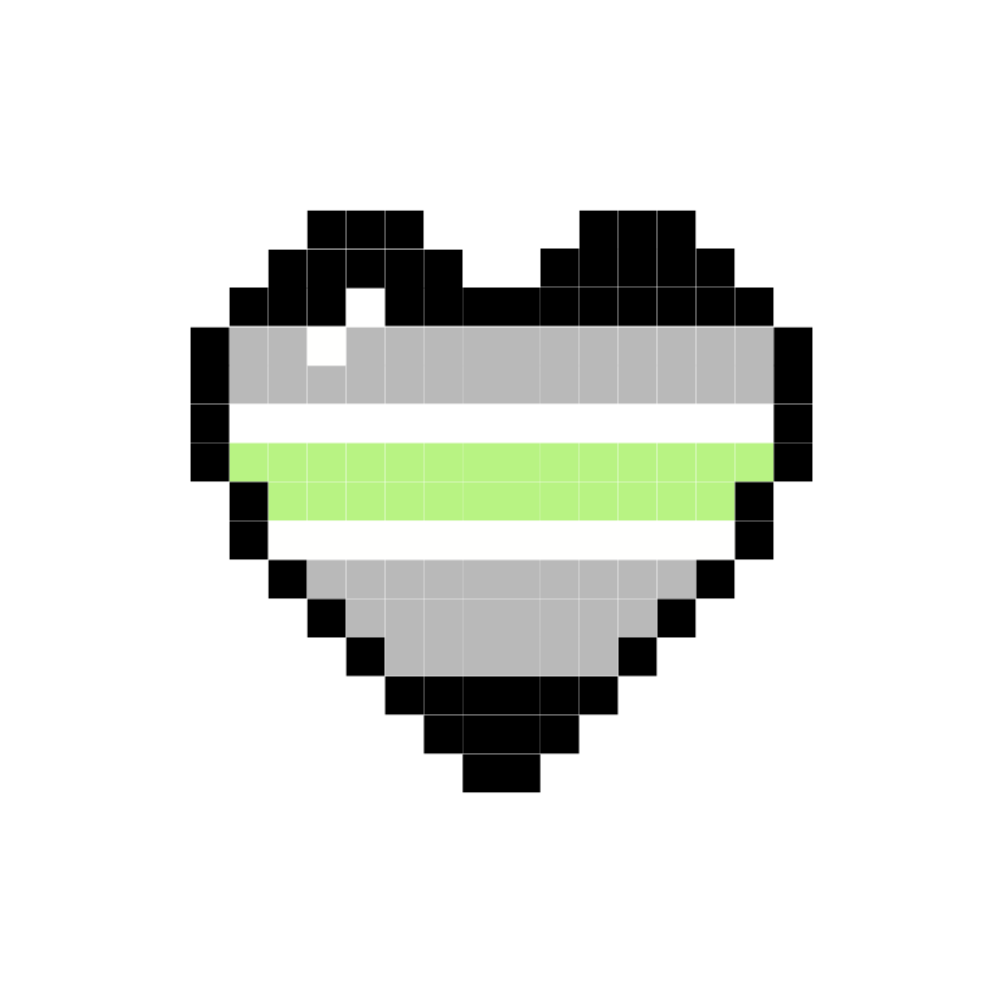 Agender Pixel Heart Sticker