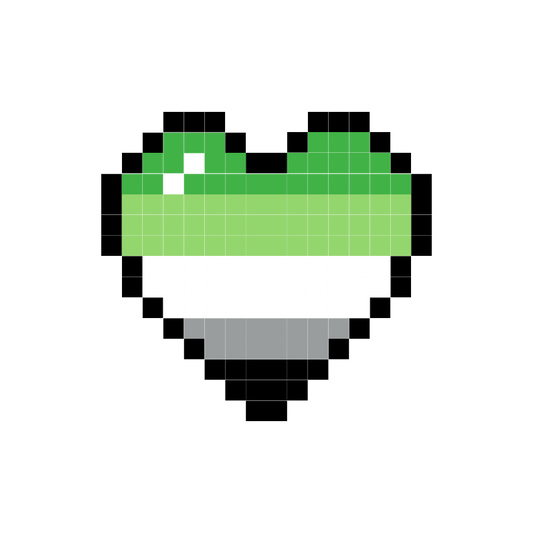 Aromantic Pixel Heart Sticker