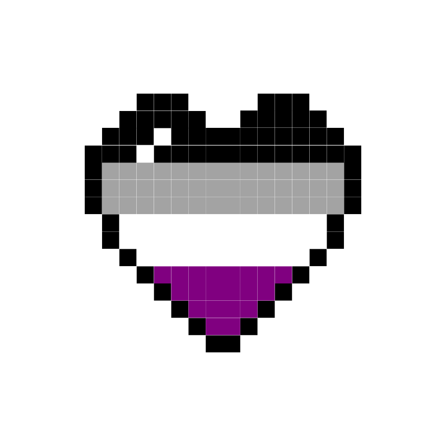 Asexual Pixel Heart Sticker