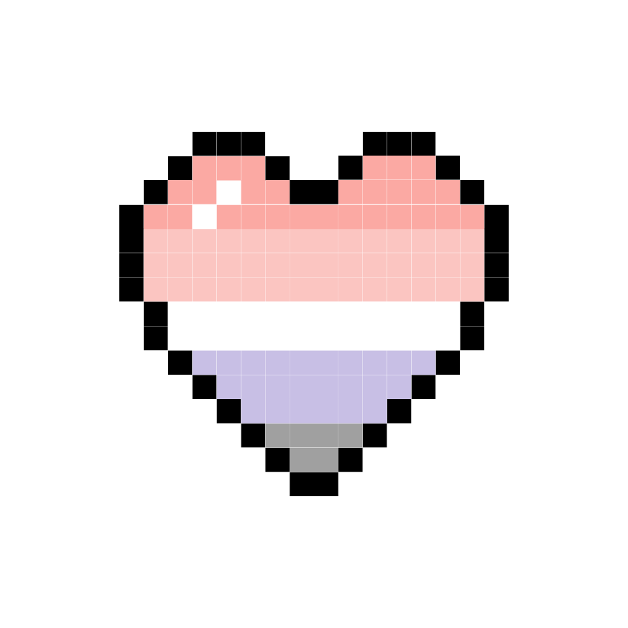 Cupioromantic Pixel Heart Sticker