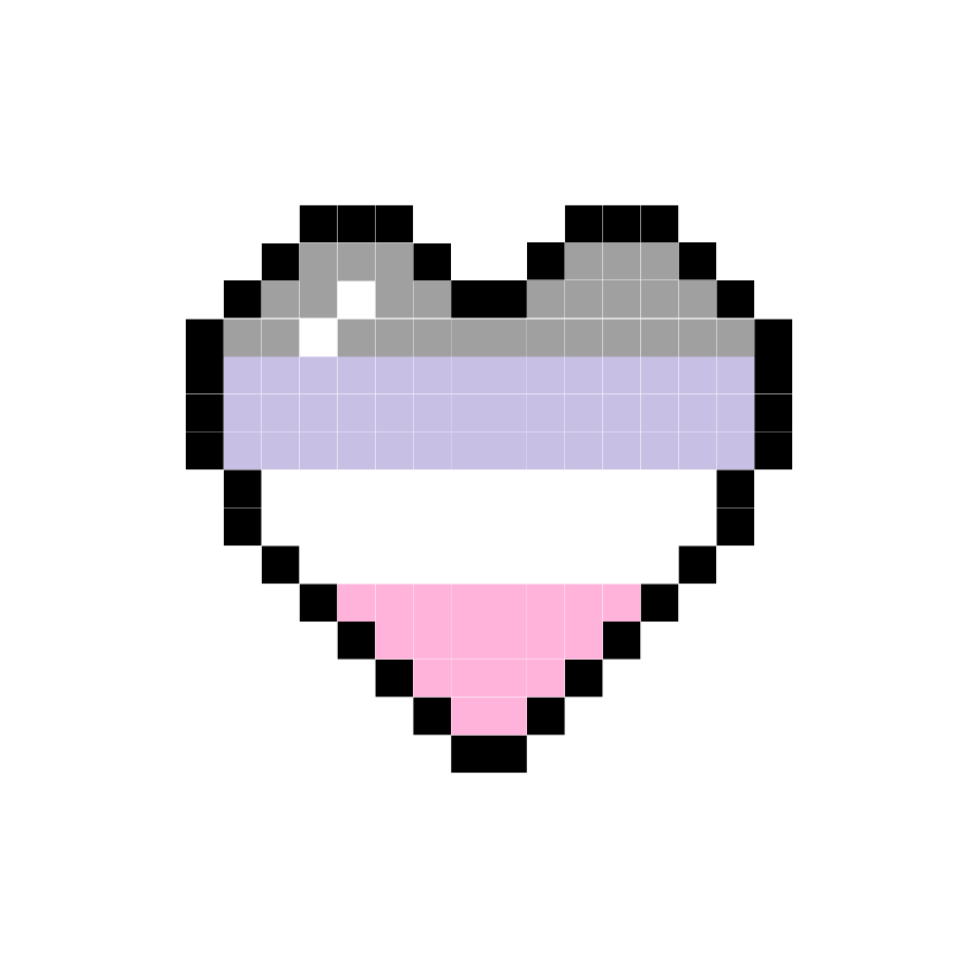 Cupiosexual Pixel Heart Sticker