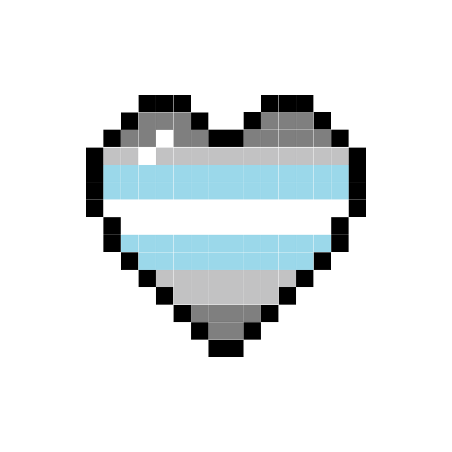 Demiboy Pixel Heart Sticker