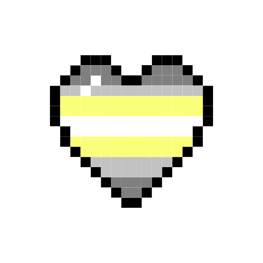 Demigender Pixel Heart Sticker