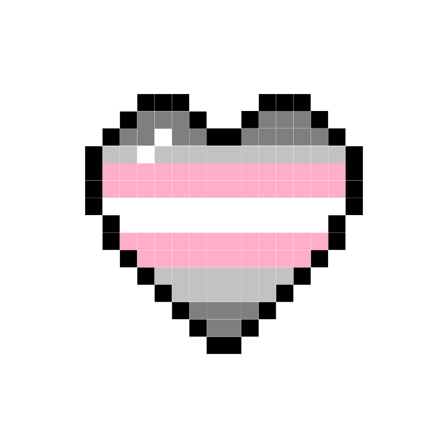 Demigirl Pixel Heart Sticker