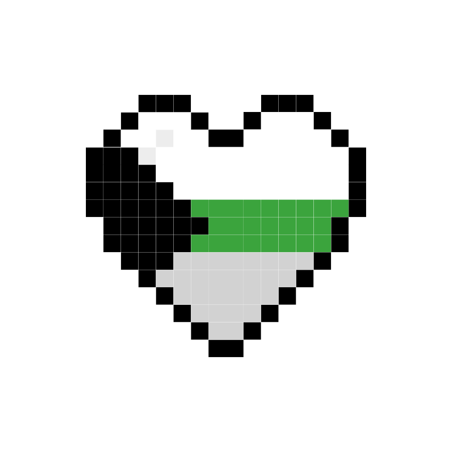 Demiromantic Pixel Heart Sticker