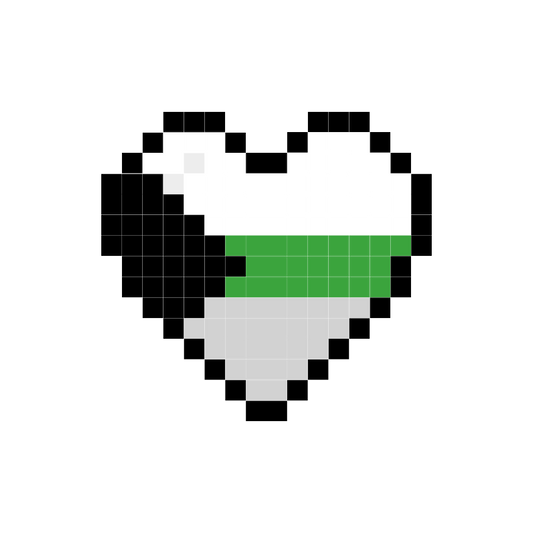 Demiromantic Pixel Heart Sticker