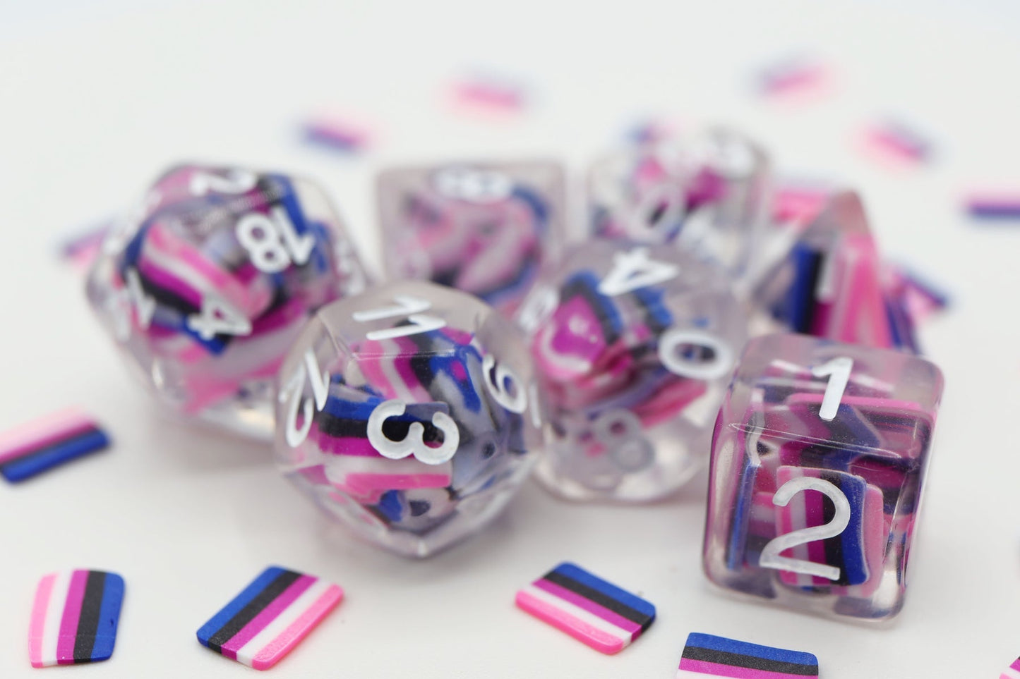 Foam Brain Games Pride Flag RPG Dice Set