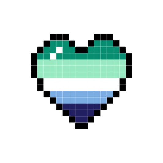 Gay/MLM Pixel Heart Sticker