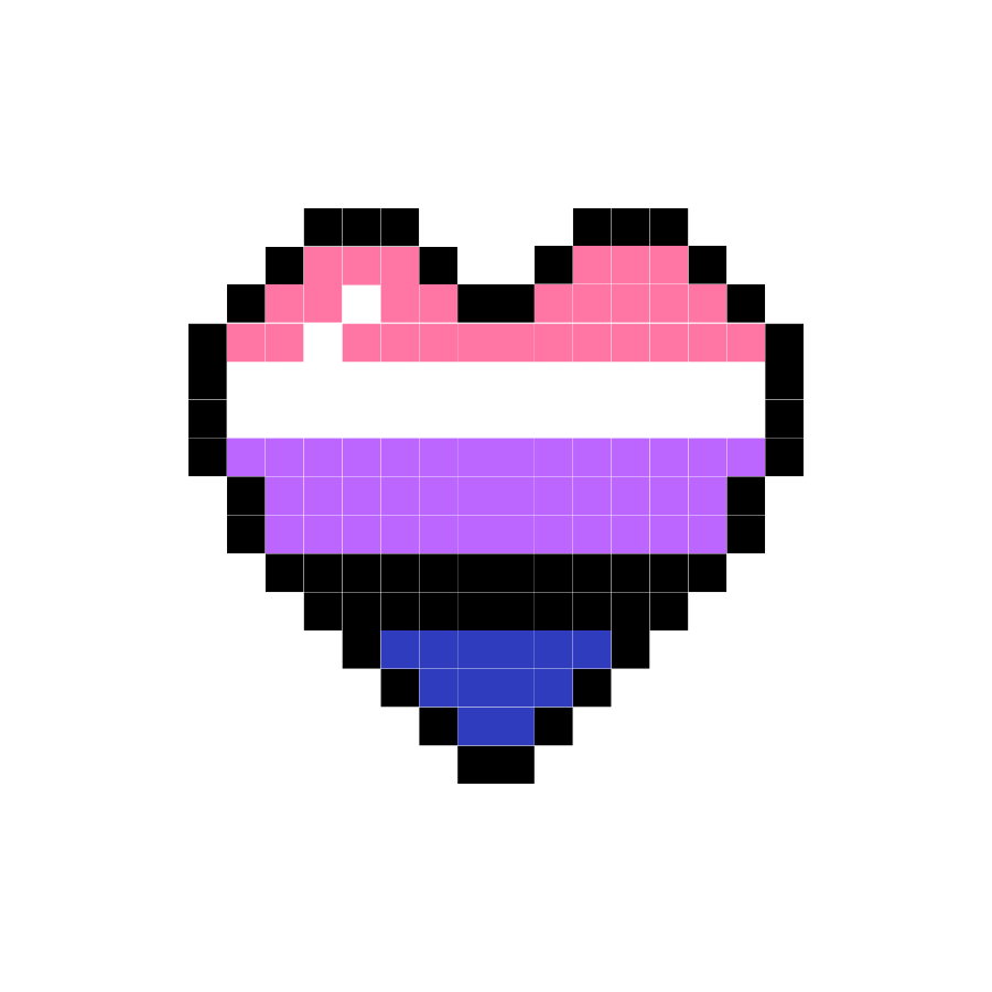 Genderfluid Pixel Heart Sticker