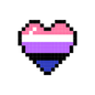Genderfluid Pixel Heart Sticker