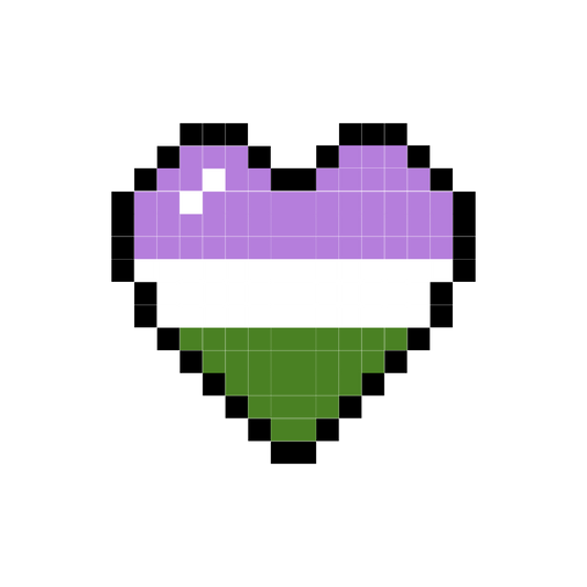 Genderqueer Pixel Heart Sticker