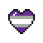 Graysexual Pixel Heart Sticker