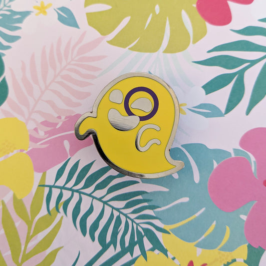 Interspooky (intersex pride) hard enamel pin