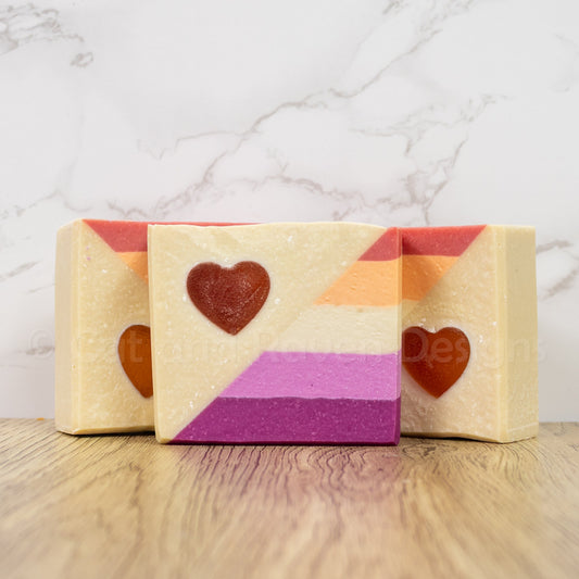 Uhaulin (lesbian pride flag) soap