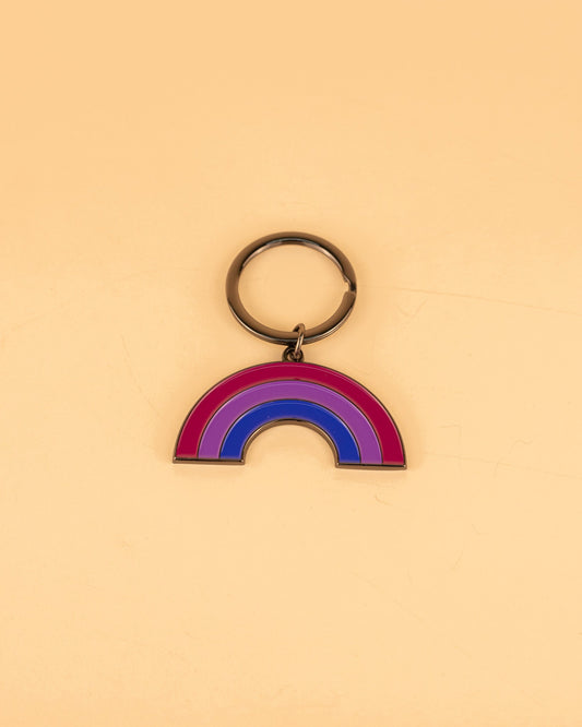 Bisexual Rainbow Enamel Keychain