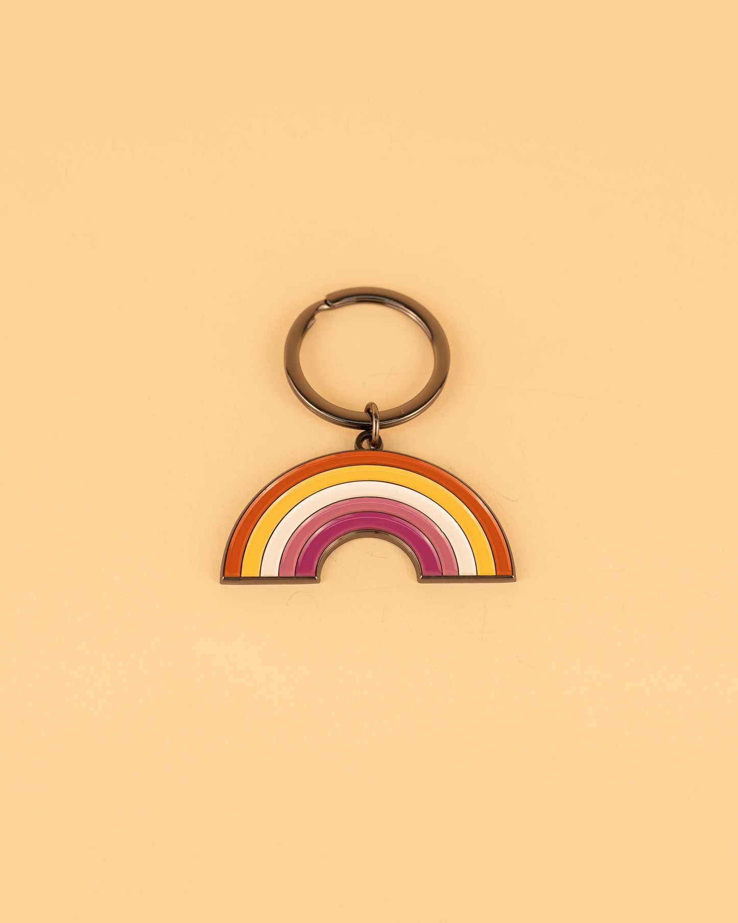 Lesbian Rainbow Enamel Keychain