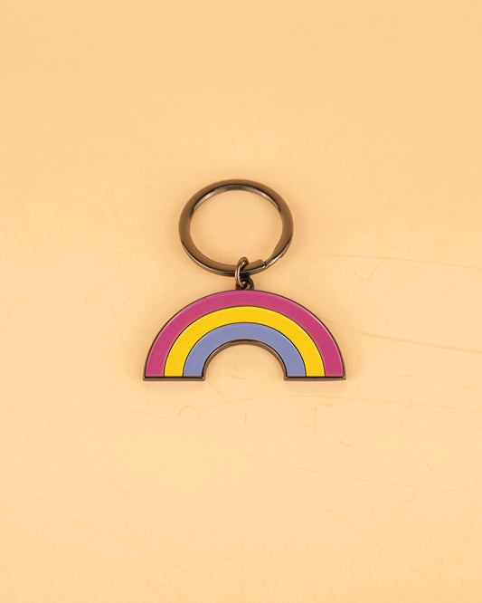 Pansexual Rainbow Enamel Keychain