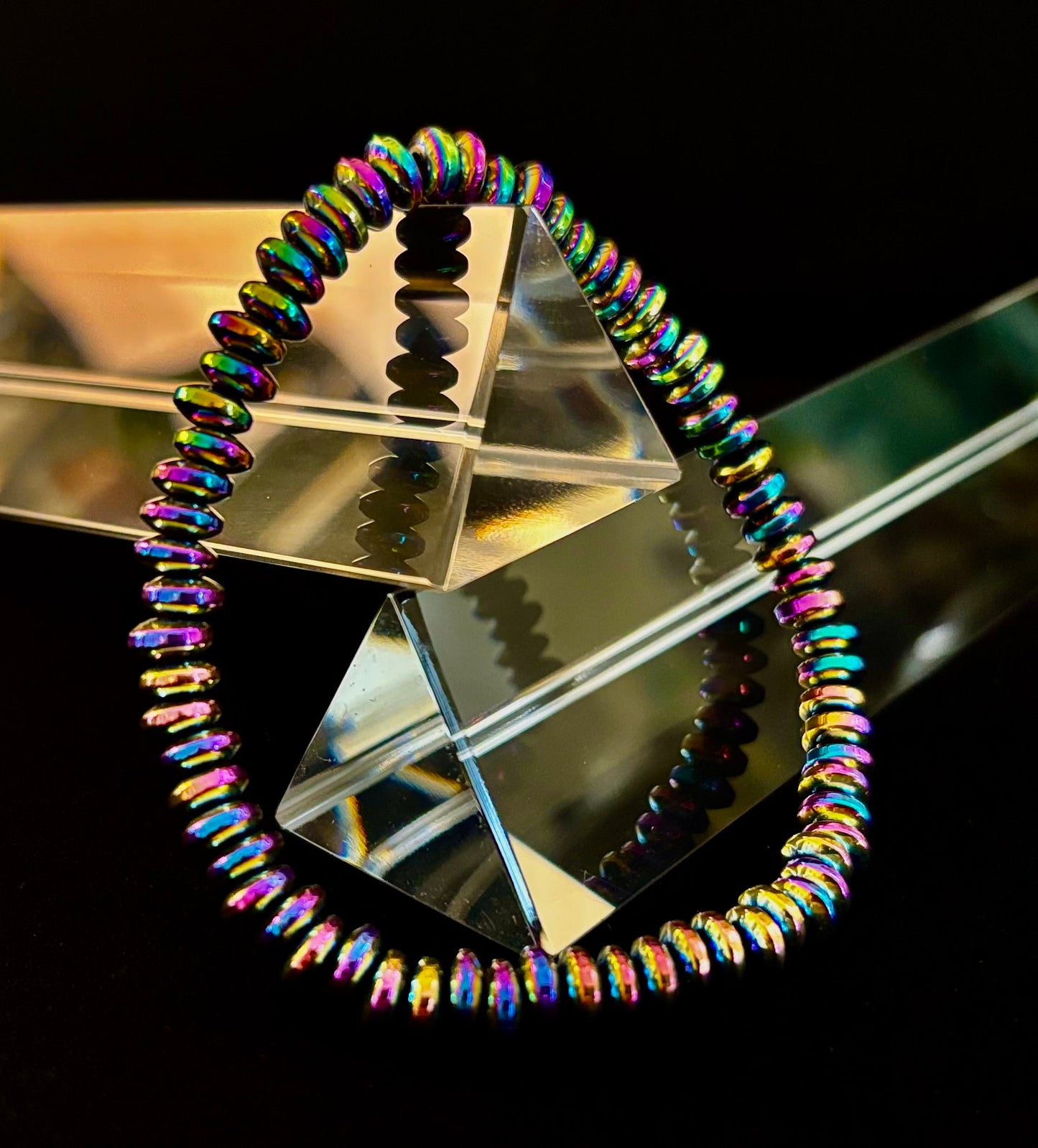 🌈 Rainbow Hue Metal Bracelet – Medium to Large Wrists