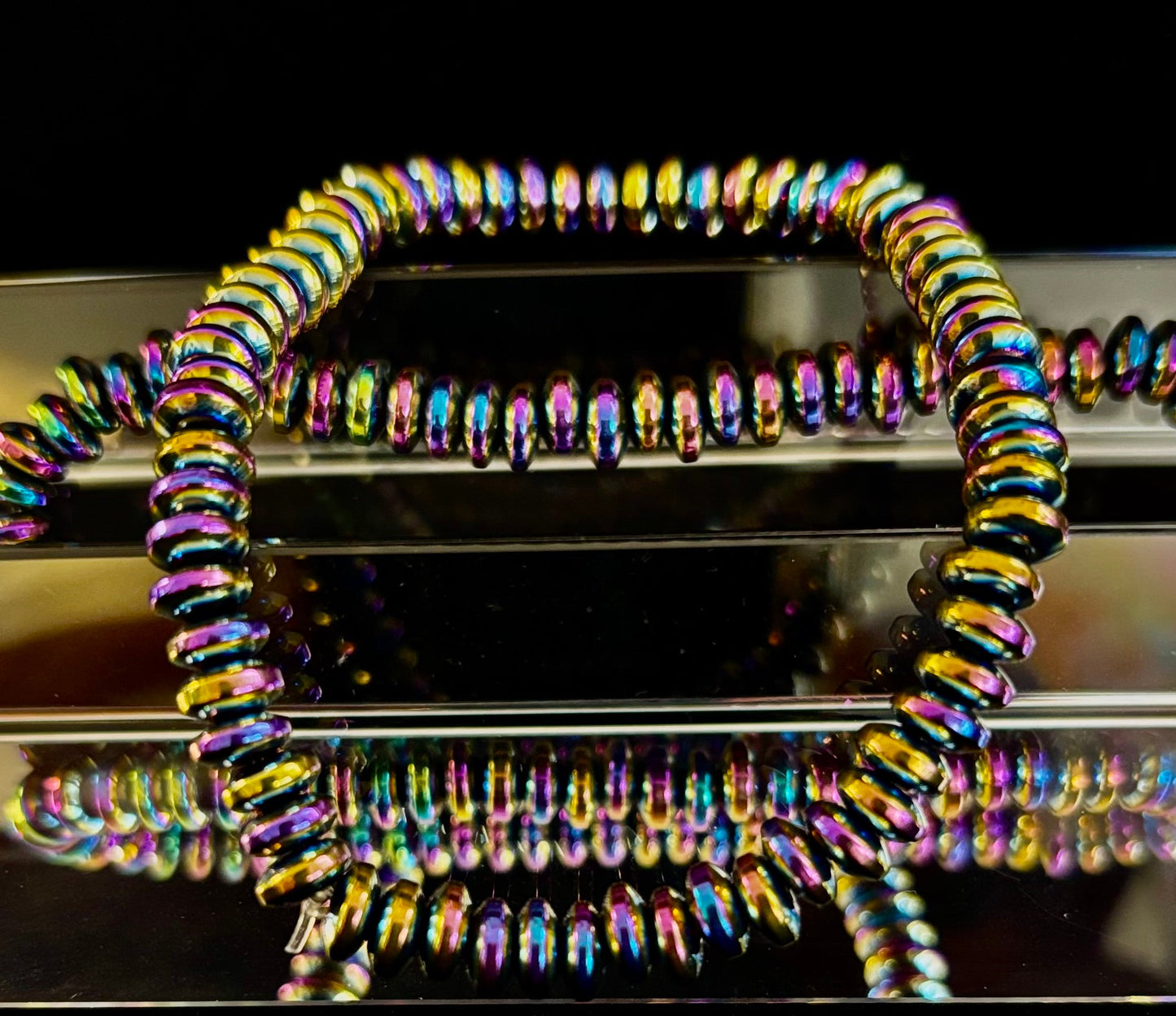 🌈 Rainbow Hue Metal Bracelet – Medium to Large Wrists