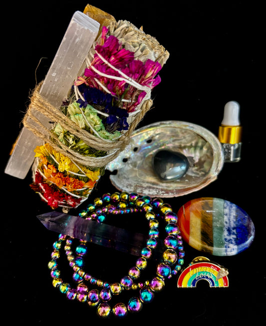 🌈 Love & Light Energy Gift Box – Rainbow Healing & Protection Set 🌈