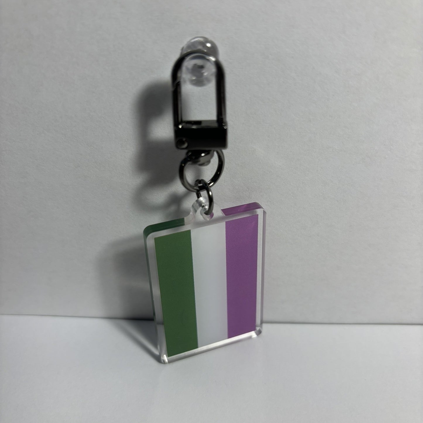 Genderqueer Pride Flag Keychain