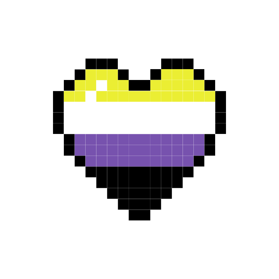 Non-Binary Pixel Heart Sticker