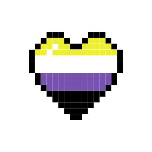 Non-Binary Pixel Heart Sticker