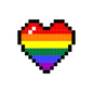 Rainbow Pixel Heart Sticker