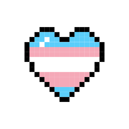 Transgender Pixel Heart Sticker