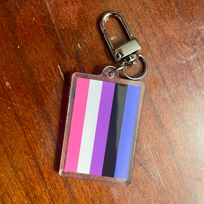 Genderfluid Pride Flag Keychain